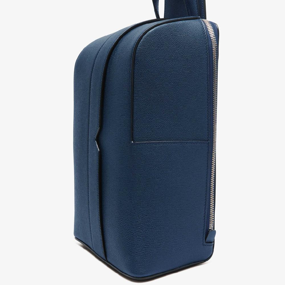 Valextra Zaino monospalla Uomo di Lusso in Pelle Blu | Valextra V-Line Qualità