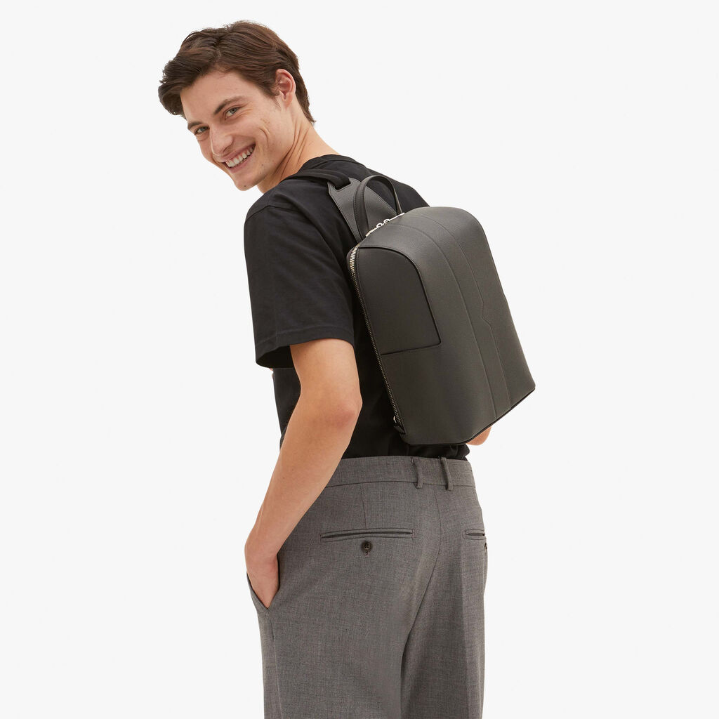 Valextra Zaino monospalla elegante in Pelle Grigia | Valextra V-Line Vendita
