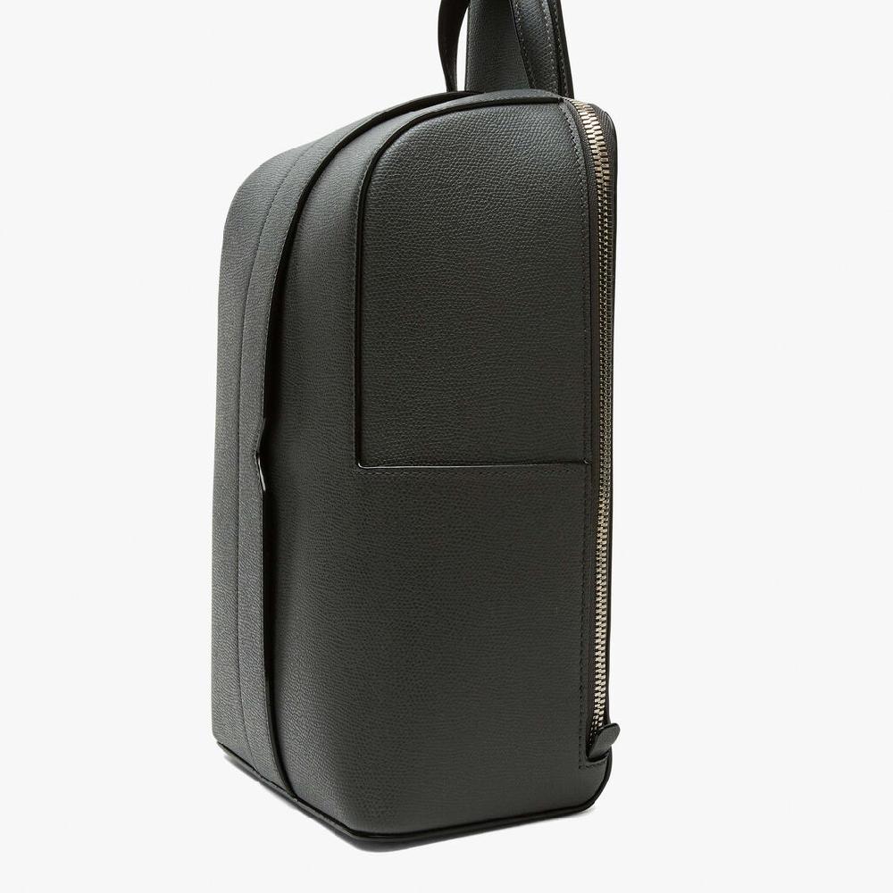 Valextra Zaino monospalla elegante in Pelle Grigia | Valextra V-Line Vendita