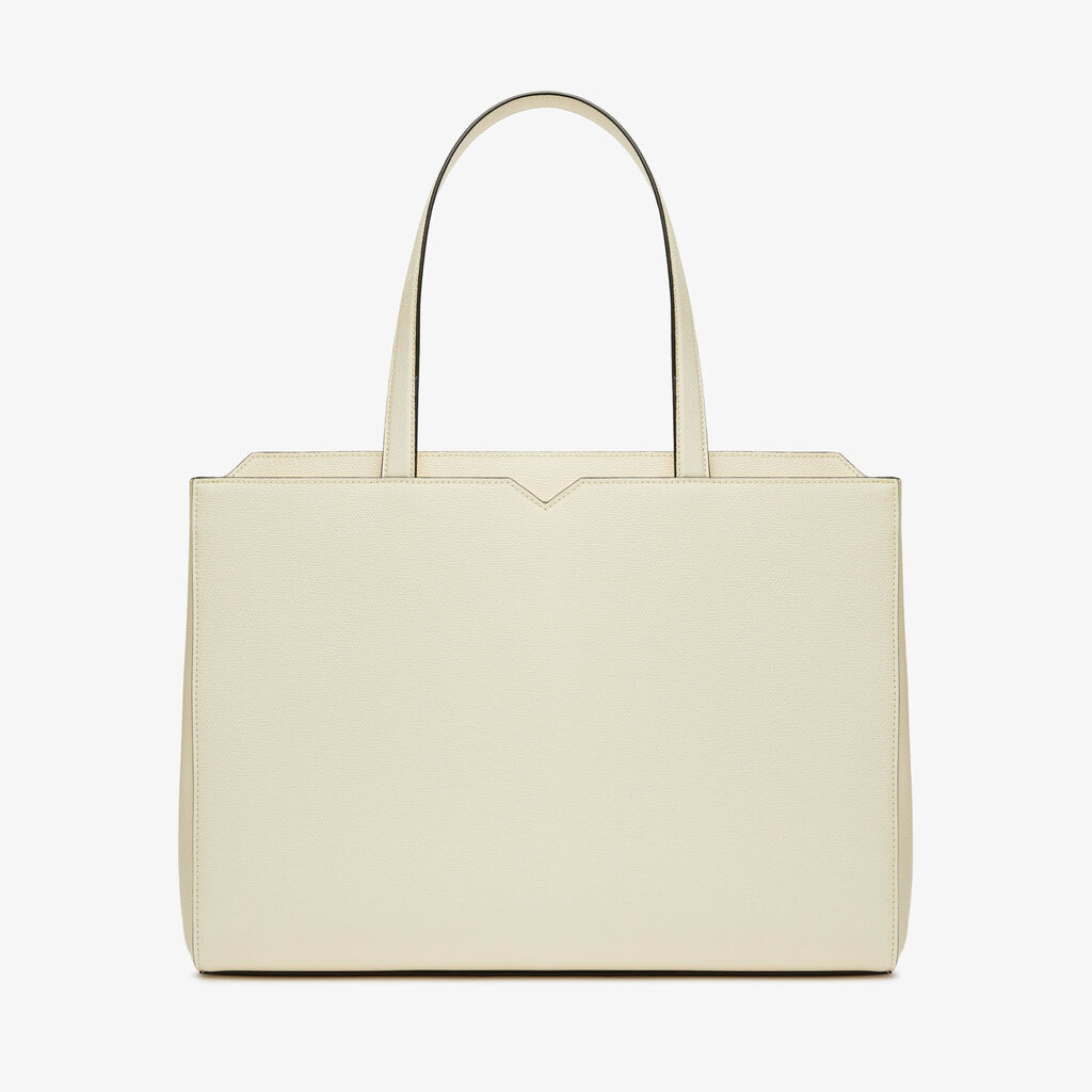 Valextra Shopping bag orizzontale da Uomo in Pelle Bianca | Valextra V-Line Negozi Online