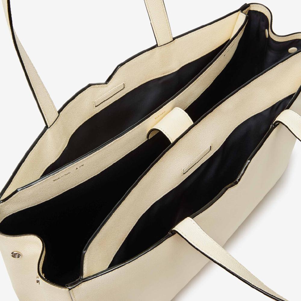 Valextra Shopping bag orizzontale da Uomo in Pelle Bianca | Valextra V-Line Negozi Online