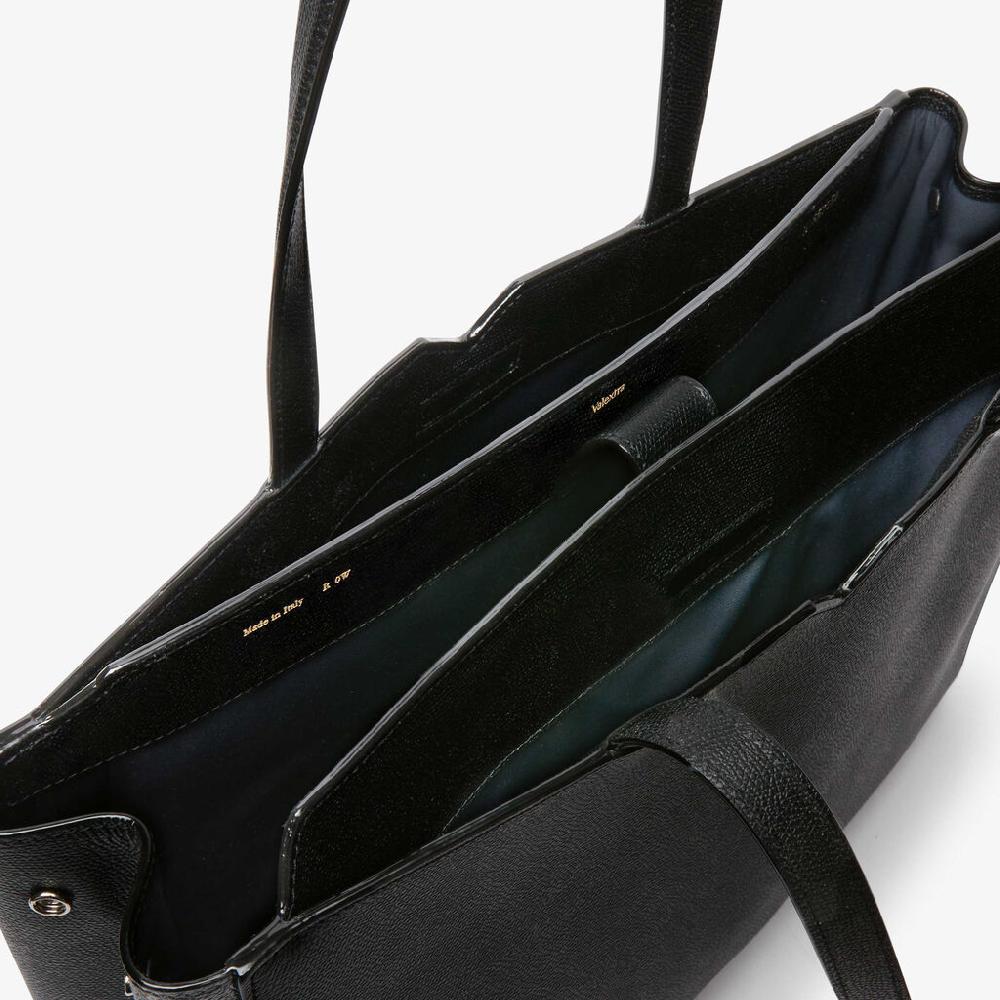 Valextra Shopping bag orizzontale da Uomo in Pelle Nera | Valextra V-Line Acquista Ora