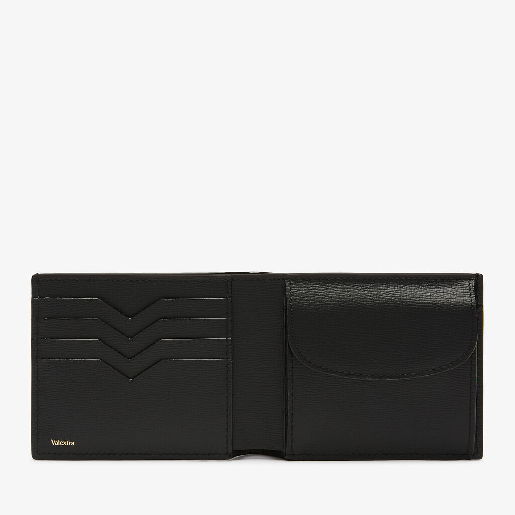 Valextra Portafoglio con portamonete in Pelle Nera | Valextra Shopping Online