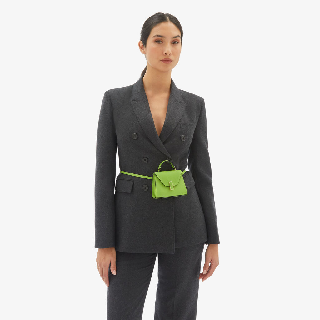 Valextra Borsa Cintura da Donna in Pelle Verde | Valextra Iside Convenienza
