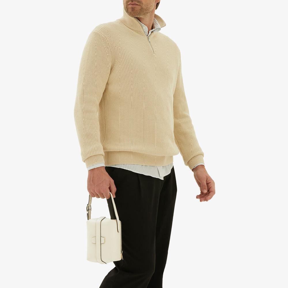 Valextra Borsa a mano Mini in Pelle Bianca | Valextra Tric Trac Novità