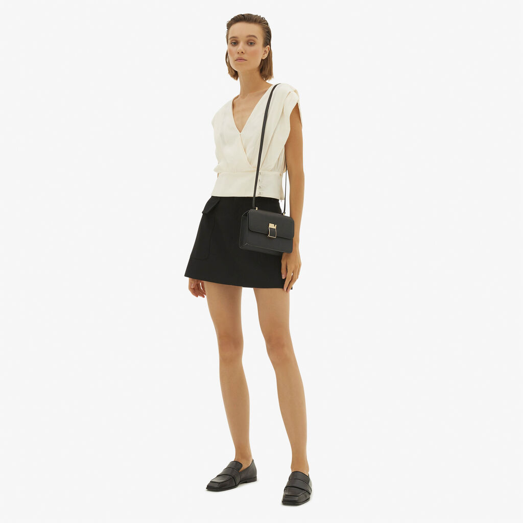 Valextra Borsetta a tracolla Mini in Pelle Nera | Valextra NoLo Online