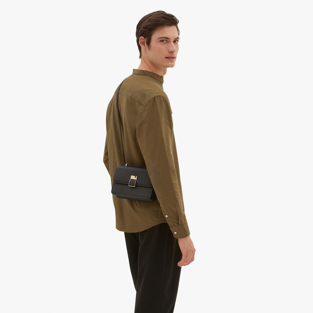 Valextra Borsetta a tracolla Mini in Pelle Nera | Valextra NoLo Online