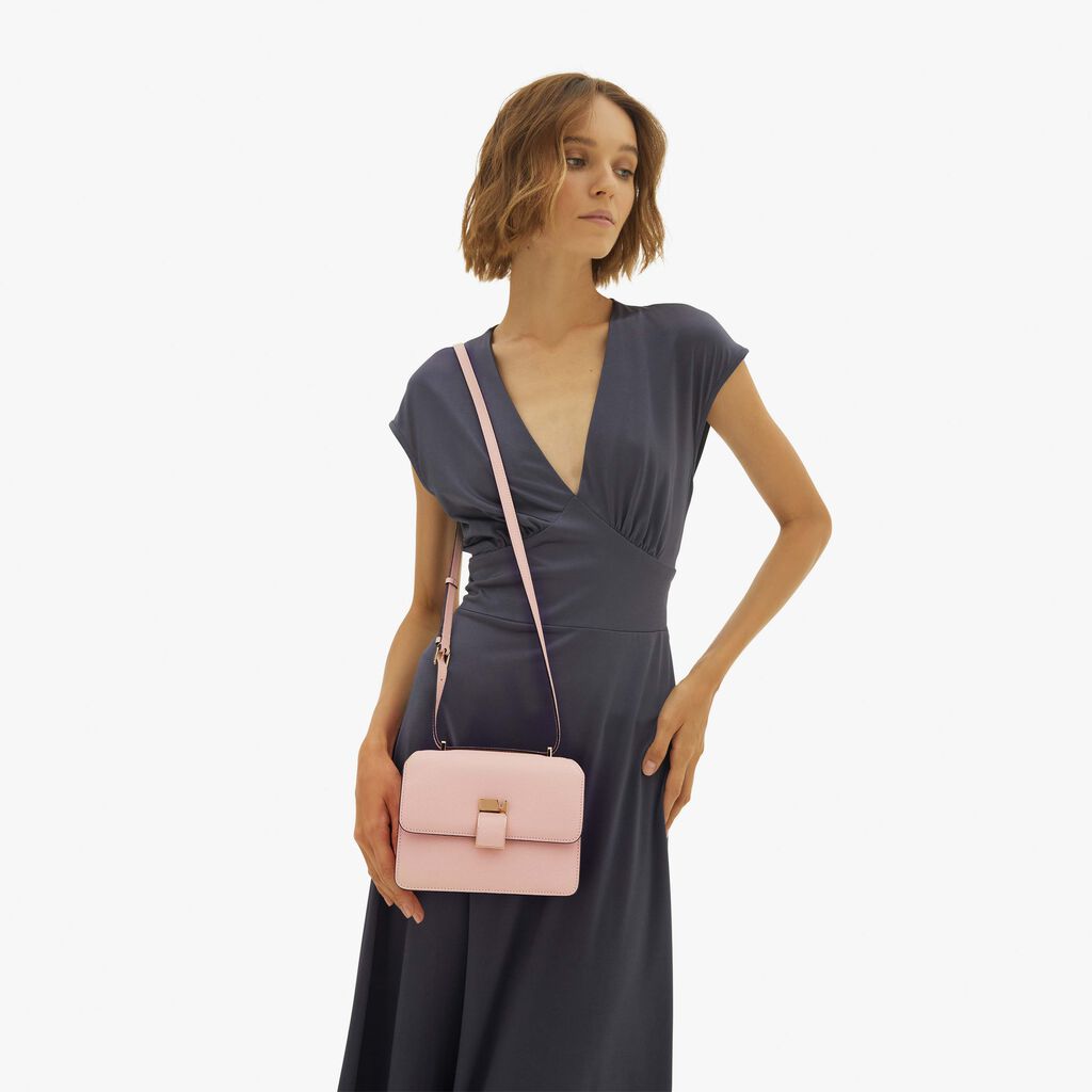 Valextra Borsetta a tracolla elegante NoLo in Pelle Rosa | Valextra Outlet