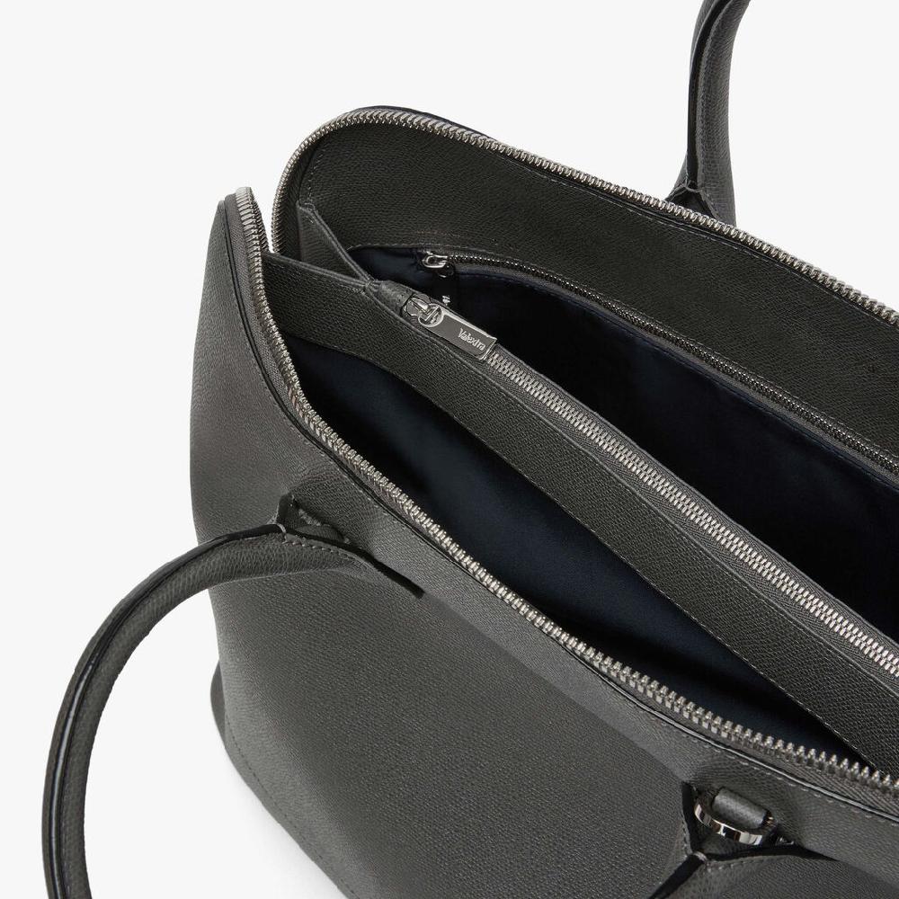 Valextra Tote bag con tracolla in Pelle Grigia | Valextra My Logo Vendita Economica