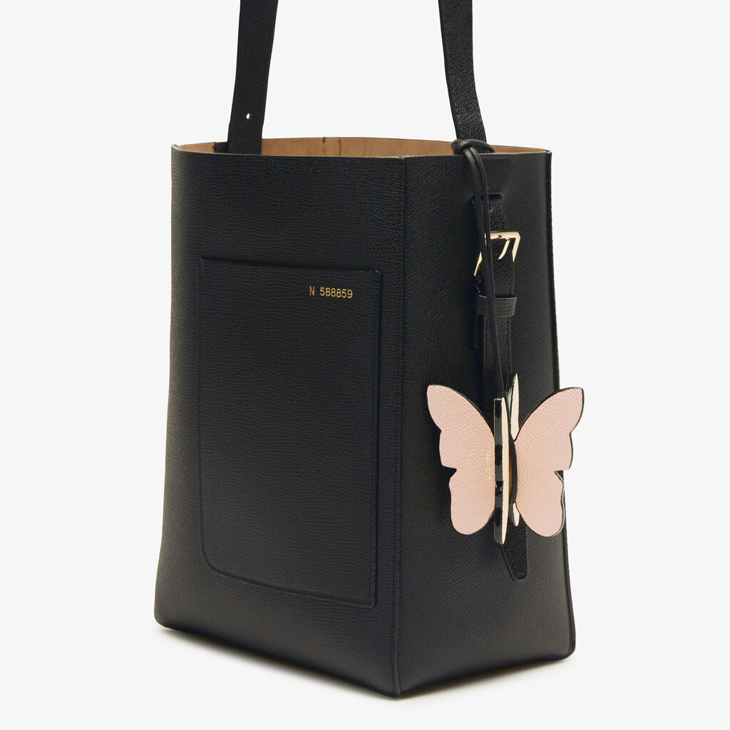 Valextra Charm Farfalla | Pelle di vitello Millepunte | Rosa Bonne Mine/Gallo Crema/Nero | Valextra Vendite Flash