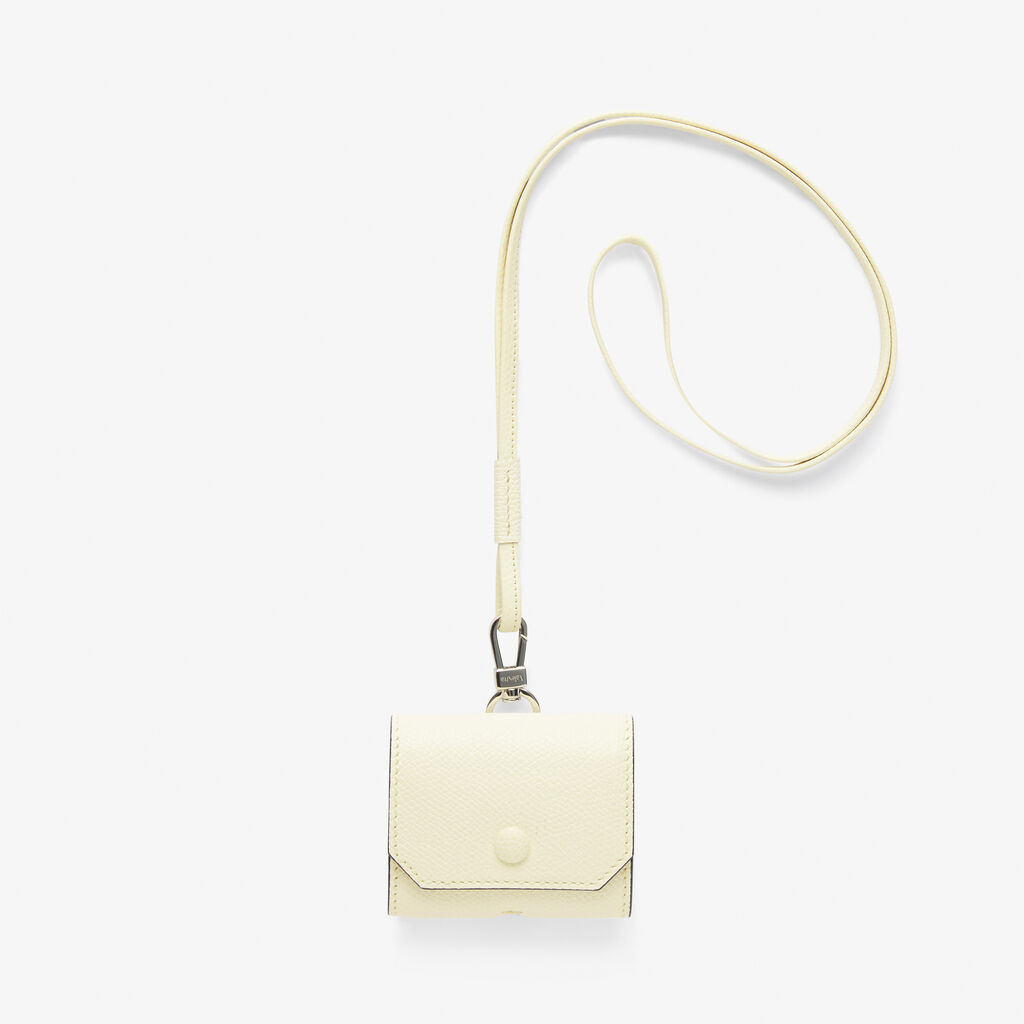 Valextra Porta Airpods Pro con Tracolla in Pelle Bianca | Valextra Italia