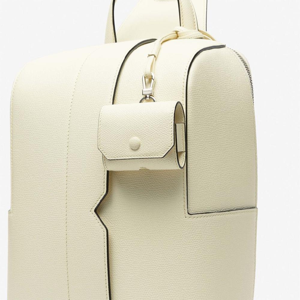 Valextra Porta Airpods Pro con Tracolla in Pelle Bianca | Valextra Italia