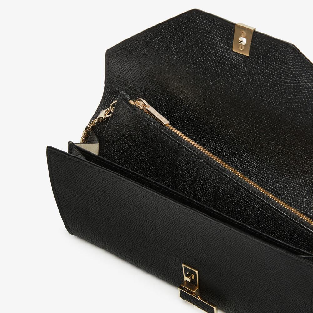 Valextra Portafoglio grande con catena tracolla in Pelle Nera | Valextra Iside Cyber Monday