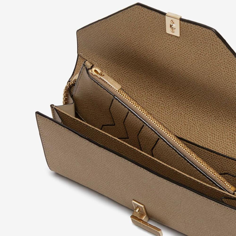 Valextra Portafoglio Iside continental | Pelle di vitello Millepunte | Marrone Tortora | Valextra Promozione