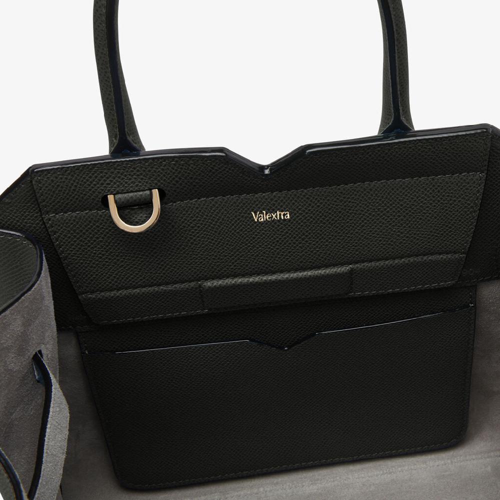 Valextra Borsetta a mano da Donna in Pelle Nera di Lusso | Valextra Soddisfazione Garantita