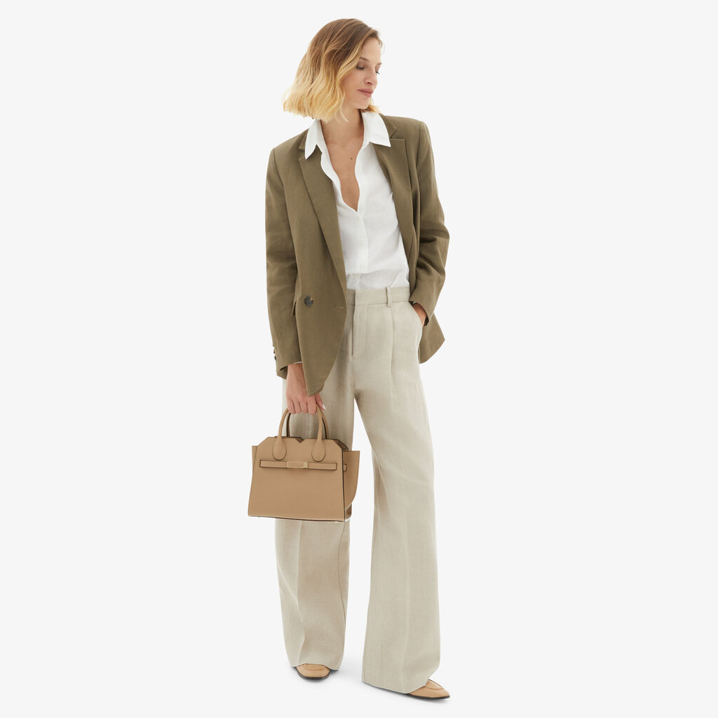 Valextra Borsa a mano da Donna in Pelle Beige di Lusso | Valextra Qualità Garantita