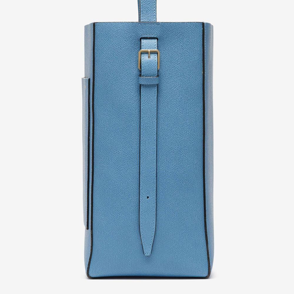 Valextra Borsa a secchiello da Donna Media in Pelle Azzurra | Valextra Soft Shopping Online