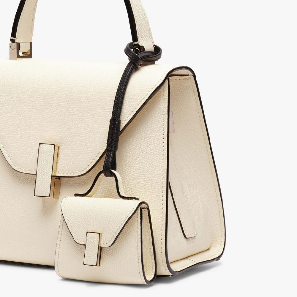 Valextra Charm borsa da Donna in Pelle Bianca e Nera | Valextra Iside Prezzo Ridotto