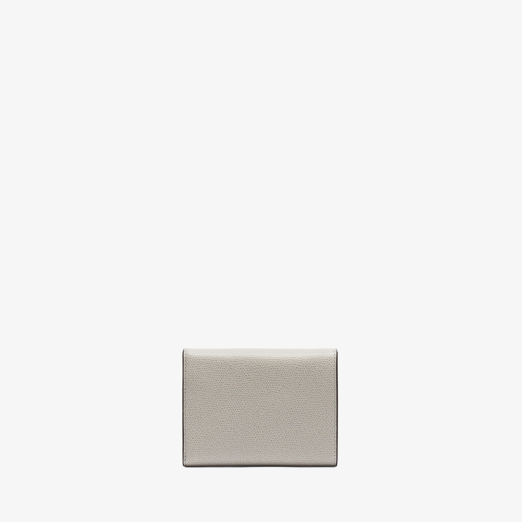 Valextra Portafoglio Iside Trifold | Pelle di vitello Millepunte | Grigio Cenere | Valextra Online