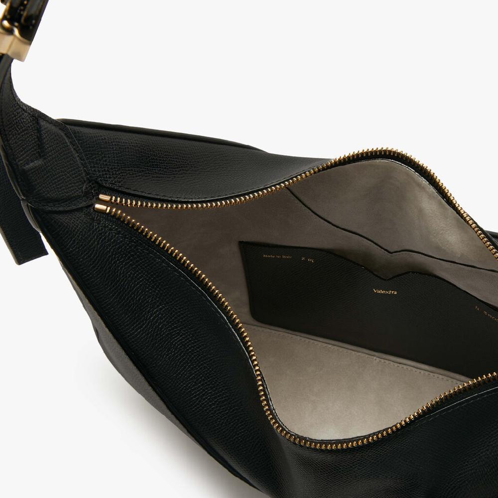 Valextra Borsa a tracolla hobo da Donna in Pelle Nera | Valextra Vivi Vendita Economica