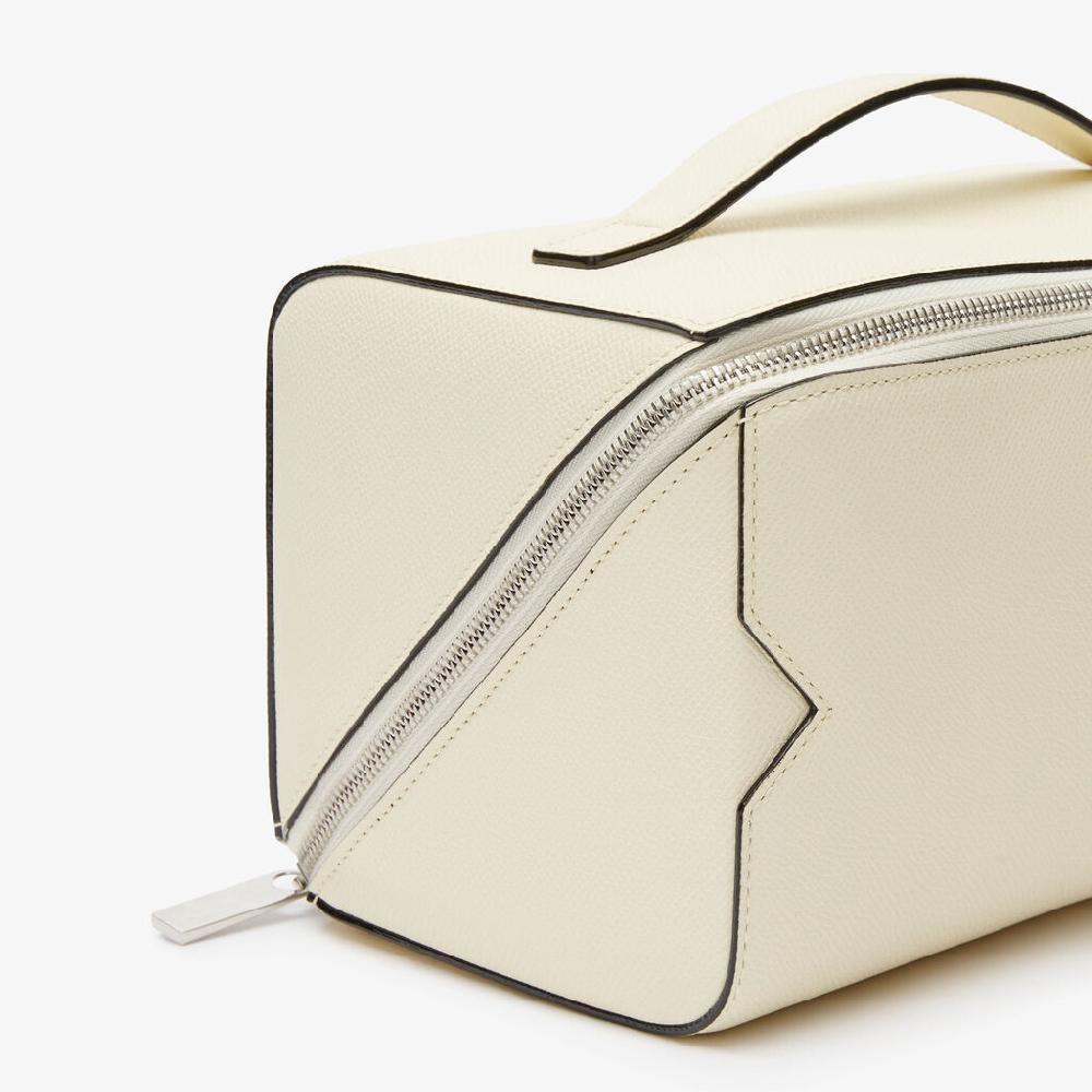 Valextra Beauty case da Donna di Lusso in Pelle Bianca | Valextra V-Line Negozio