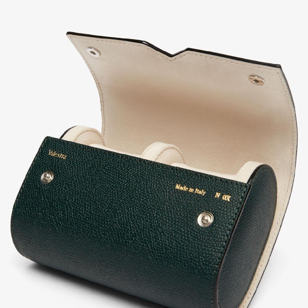 Valextra Porta orologio doppio di Lusso in Pelle Verde | Valextra V-Line Ultimo giorno
