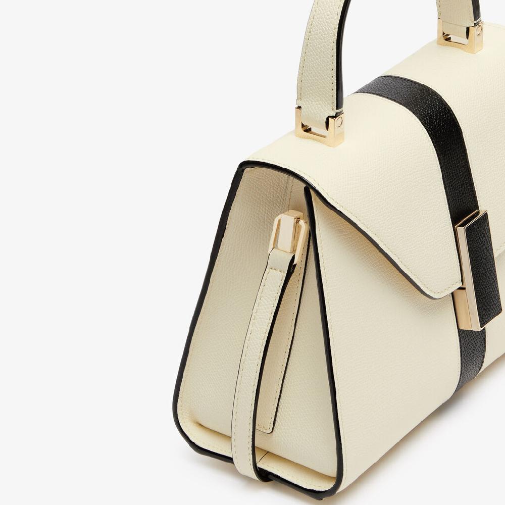 Valextra Borsa a mano Donna Lusso Pelle Bianca e Nera | Valextra Iside Moda