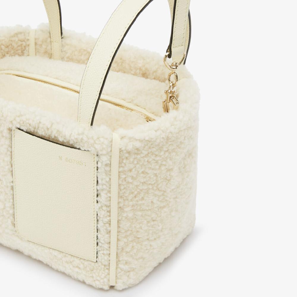 Valextra BORSA SECCHIELLO MINI CON TRACOLLA MONTONE/VITELLO VS ORO CHIARO Italy