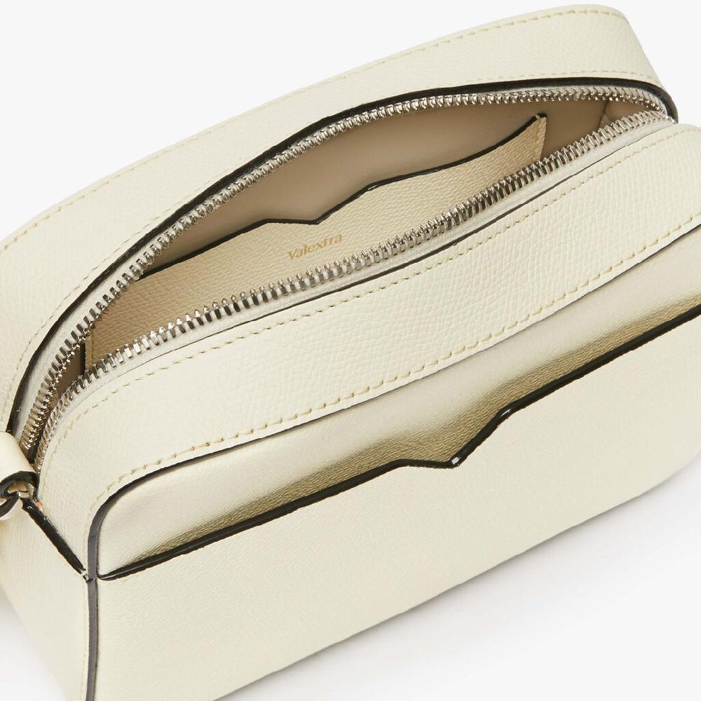 Valextra Borsa a tracolla da Uomo di Lusso in Pelle Bianca | Valextra V-Line Acquista Ora