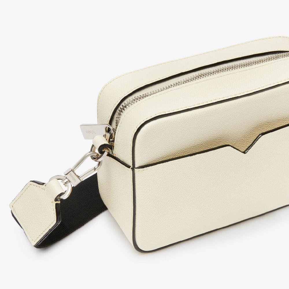 Valextra Borsa a tracolla da Uomo di Lusso in Pelle Bianca | Valextra V-Line Acquista Ora