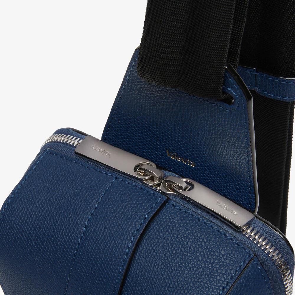 Valextra Zaino monospalla Uomo in Pelle Blu Zaffiro | Valextra V-Line Promozione Limitata