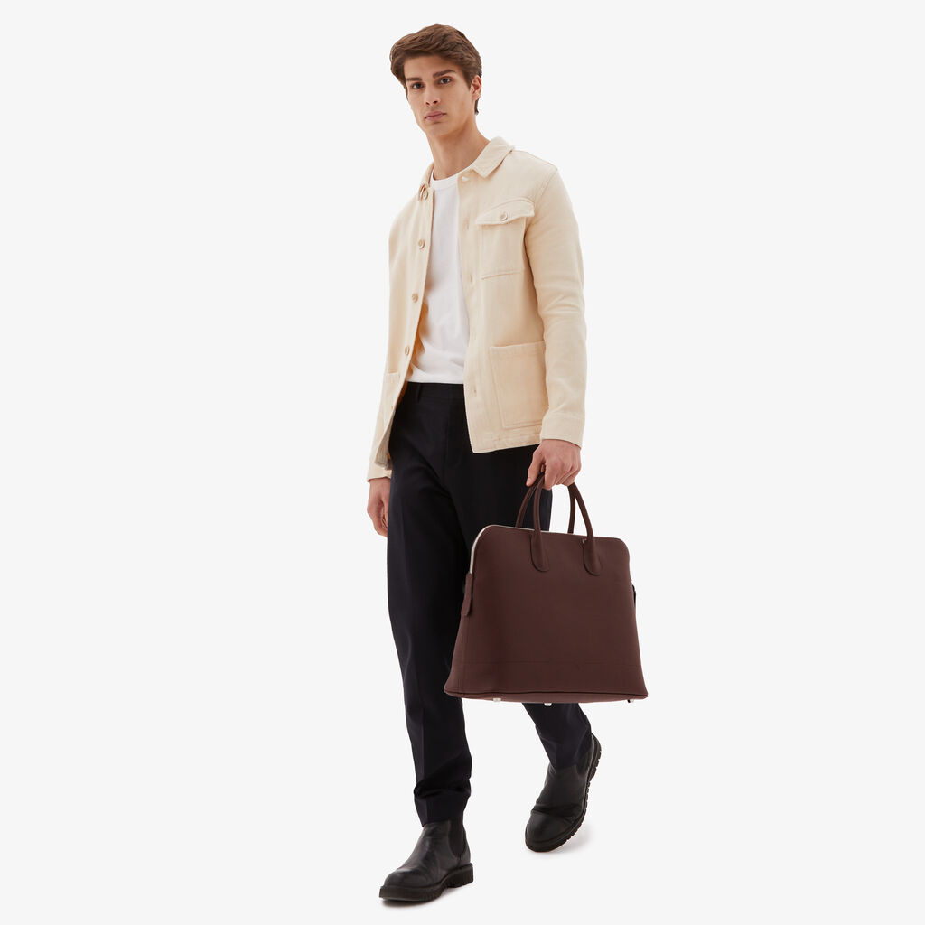 Valextra Tote bag da Uomo in Pelle Marrone | Valextra My Logo Shopping Online