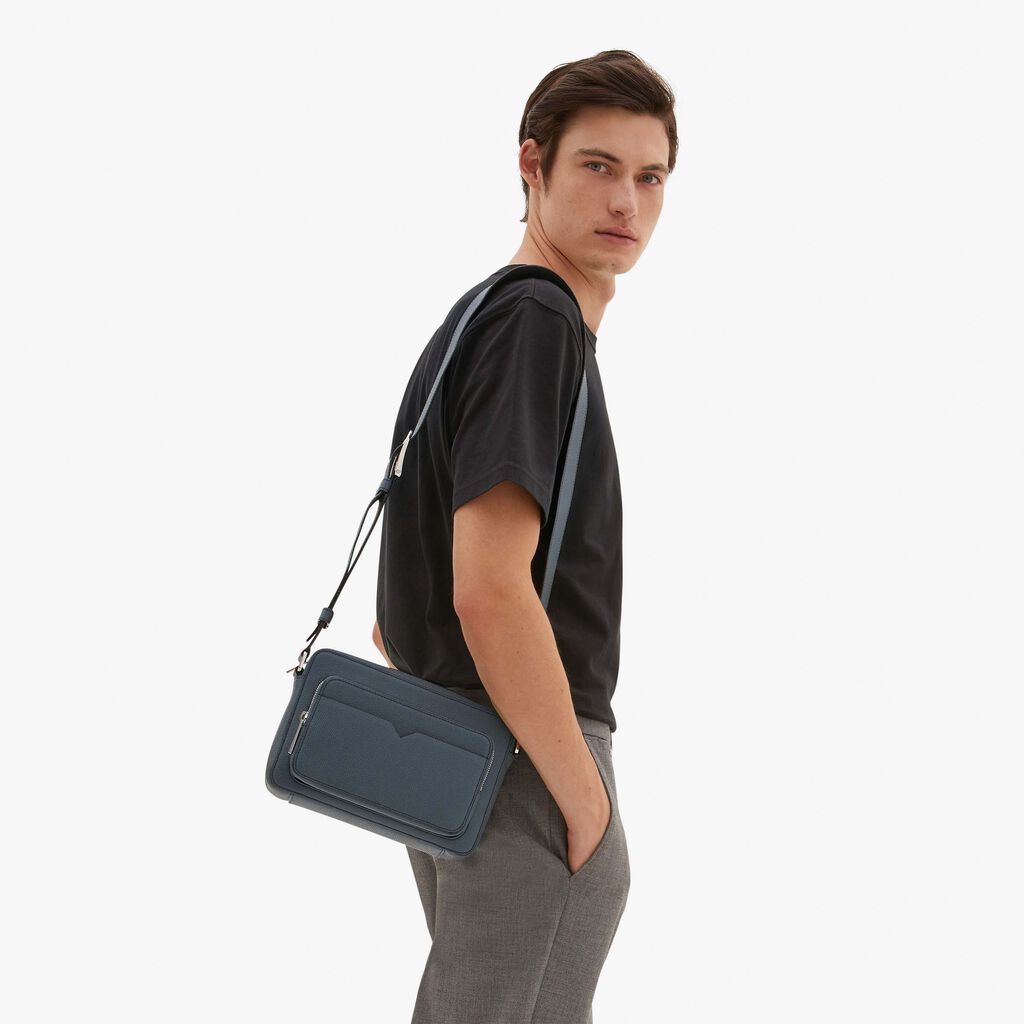 Valextra Borsa compatta da Uomo in Pelle Grigia | Valextra V-Line Affare Del Giorno