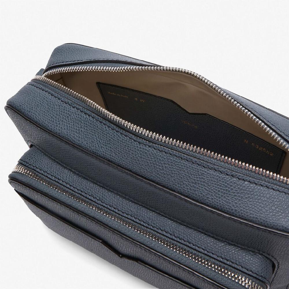 Valextra Borsa compatta da Uomo in Pelle Grigia | Valextra V-Line Affare Del Giorno