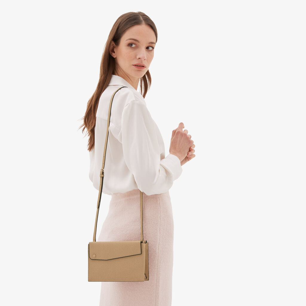 Valextra Borsetta a tracolla piccola in Pelle Beige | Valextra Pocket Prezzo Ridotto