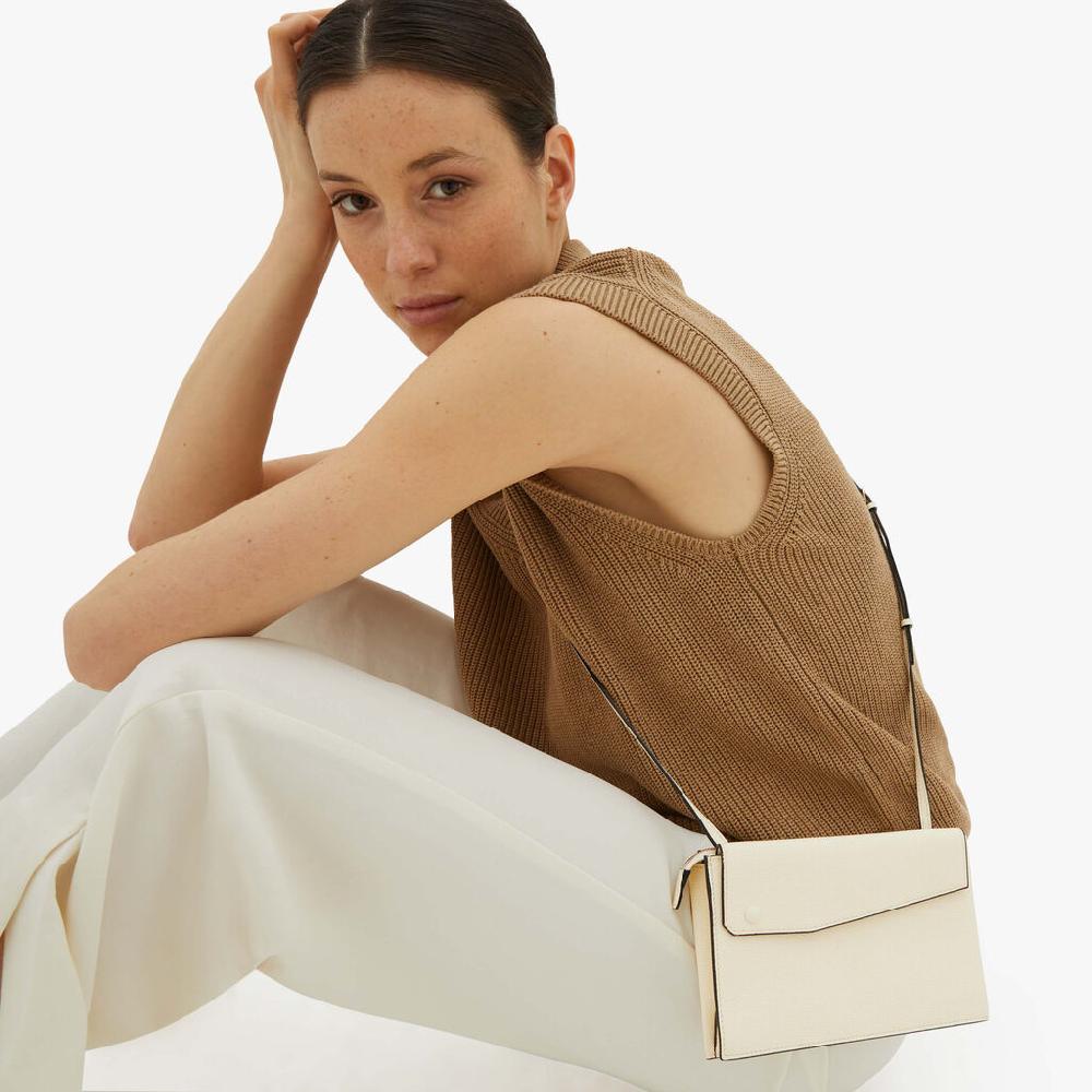 Valextra Borsetta piccola Mini in Pelle Bianca | Valextra Pocket Sottocosto