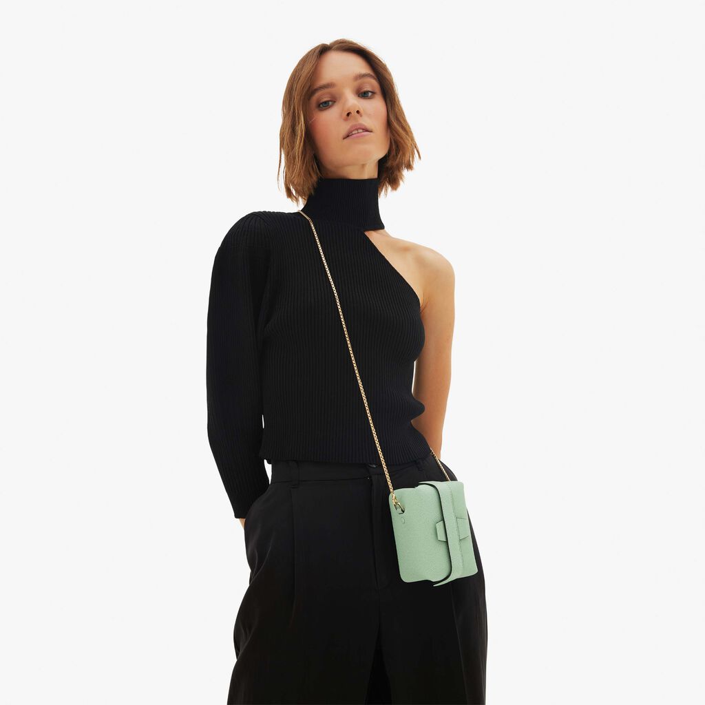 Valextra Borsa a tracolla Nano in Pelle Verde Acqua | Valextra Tric Trac Offerta