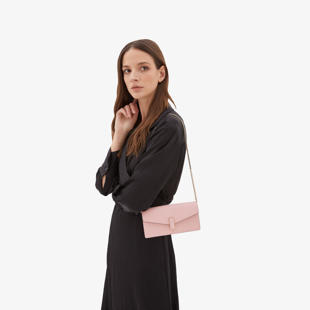 Valextra Borsetta clutch compatta in Pelle Rosa | Valextra Iside Promozione
