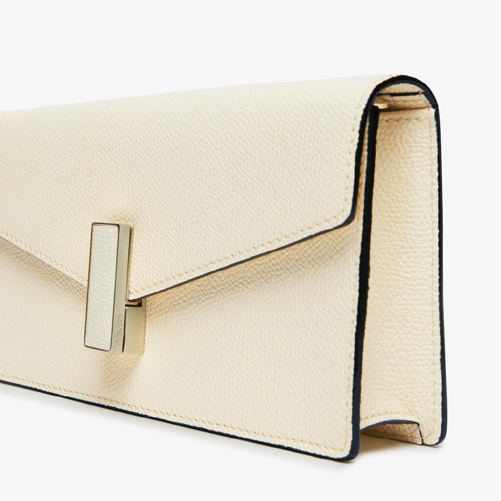 Valextra Pochette in Pelle Bianca con tracolla | Valextra Iside Outlet