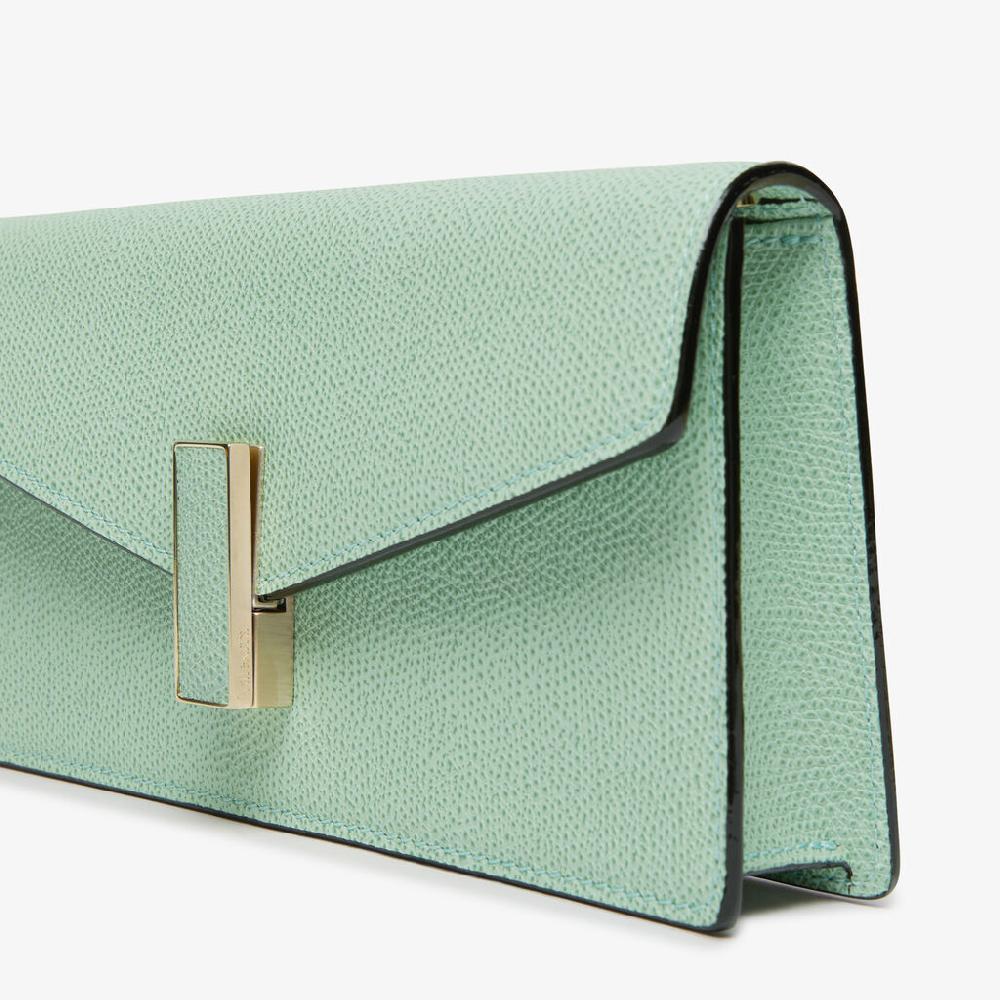 Valextra Borsetta clutch in Pelle con tracolla dorata | Valextra Iside In Vendita