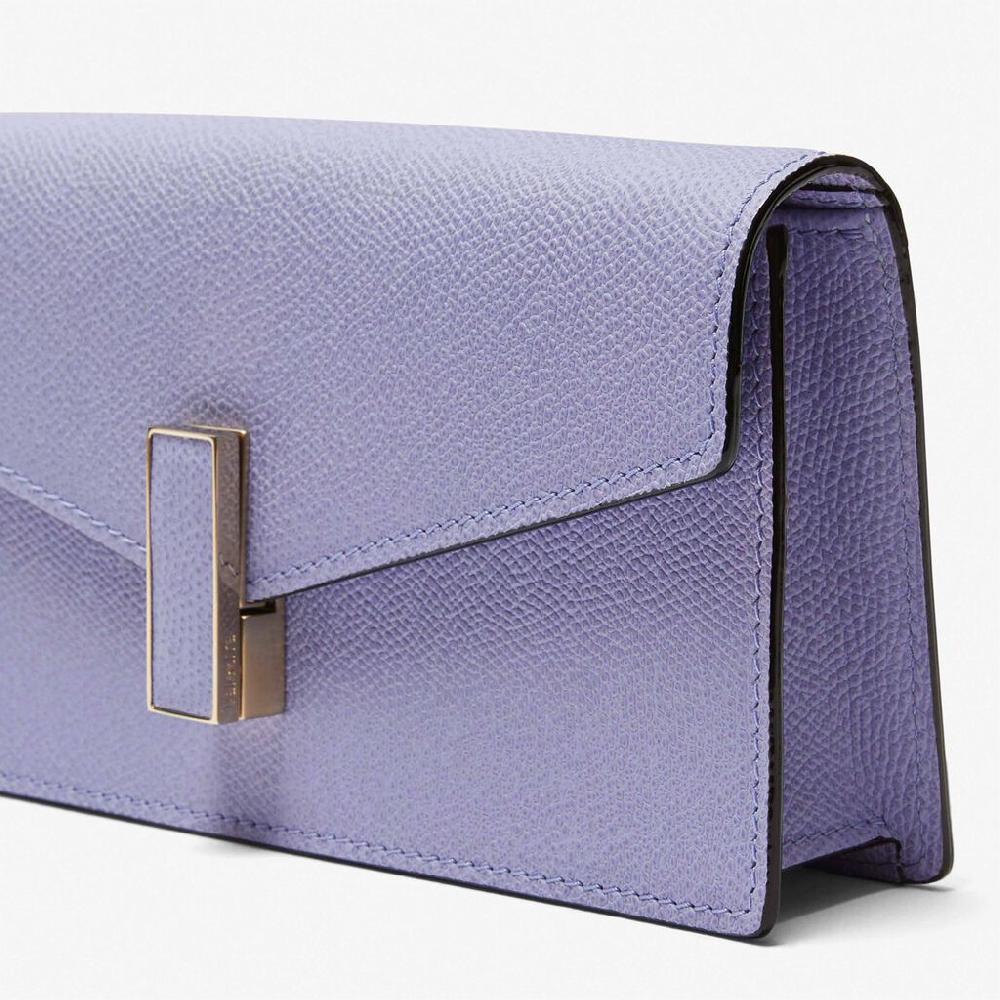 Valextra Pochette minimal da Donna in Pelle Lilla | Valextra Iside Saldi