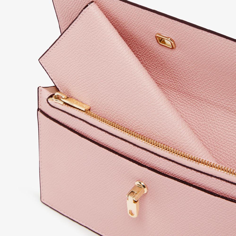 Valextra Portafoglio versatile grande in Pelle Rosa | Valextra Brera Negozi Online