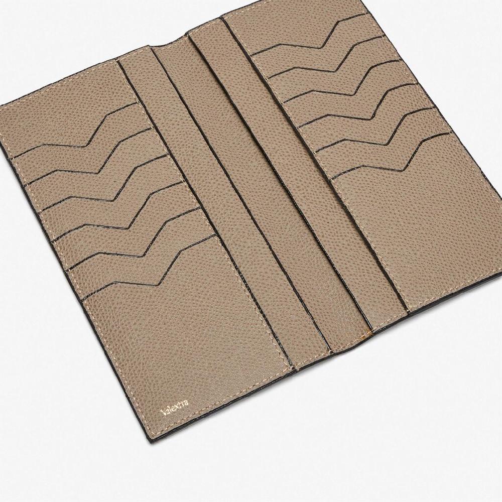 Valextra Portafoglio verticale bifold in Pelle Marrone Tortora | Valextra Nuova