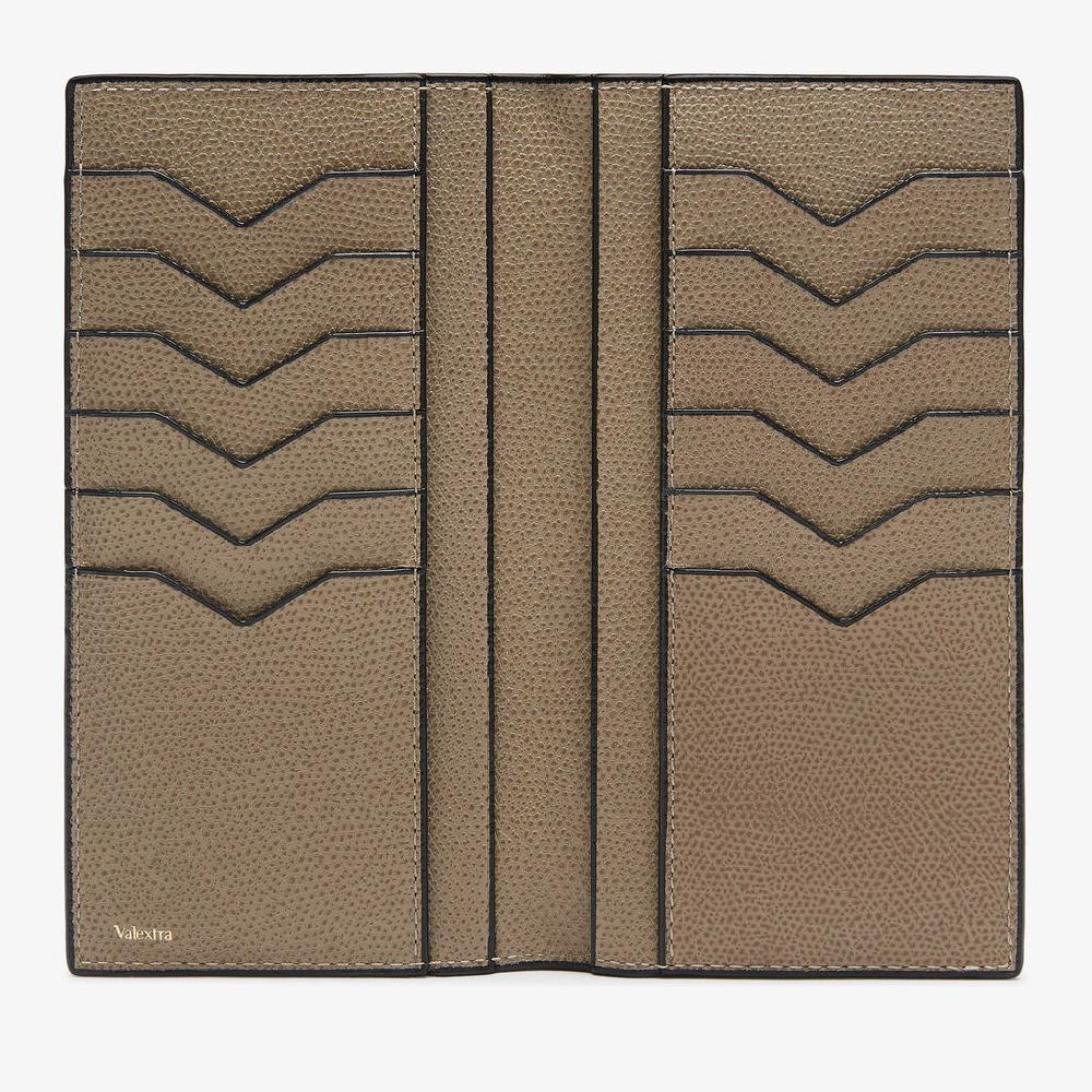 Valextra Portafoglio verticale bifold in Pelle Marrone Tortora | Valextra Nuova