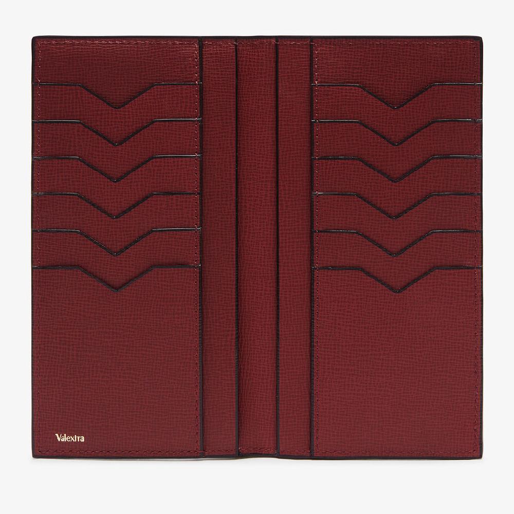 Valextra Portafoglio verticale Bifold in Pelle Bordeaux | Valextra Moda