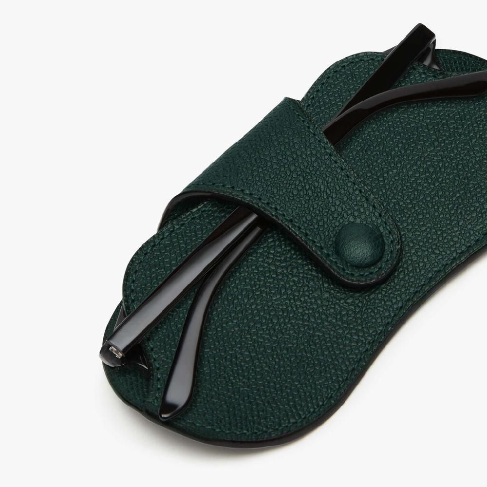Valextra Custodia occhiali in Pelle Verde | Valextra In Linea