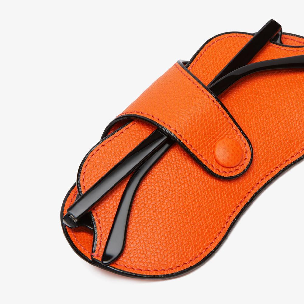 Valextra Custodia occhiali in Pelle Arancione | Valextra piccola pelletteria Qualità