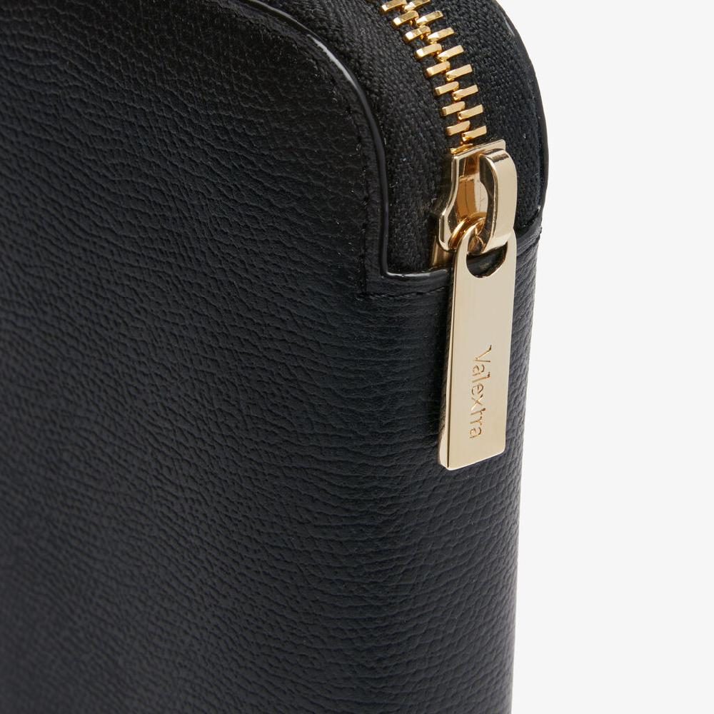 Valextra Portafoglio da Donna di Lusso in Pelle Nera | Valextra Zip Around Vendita