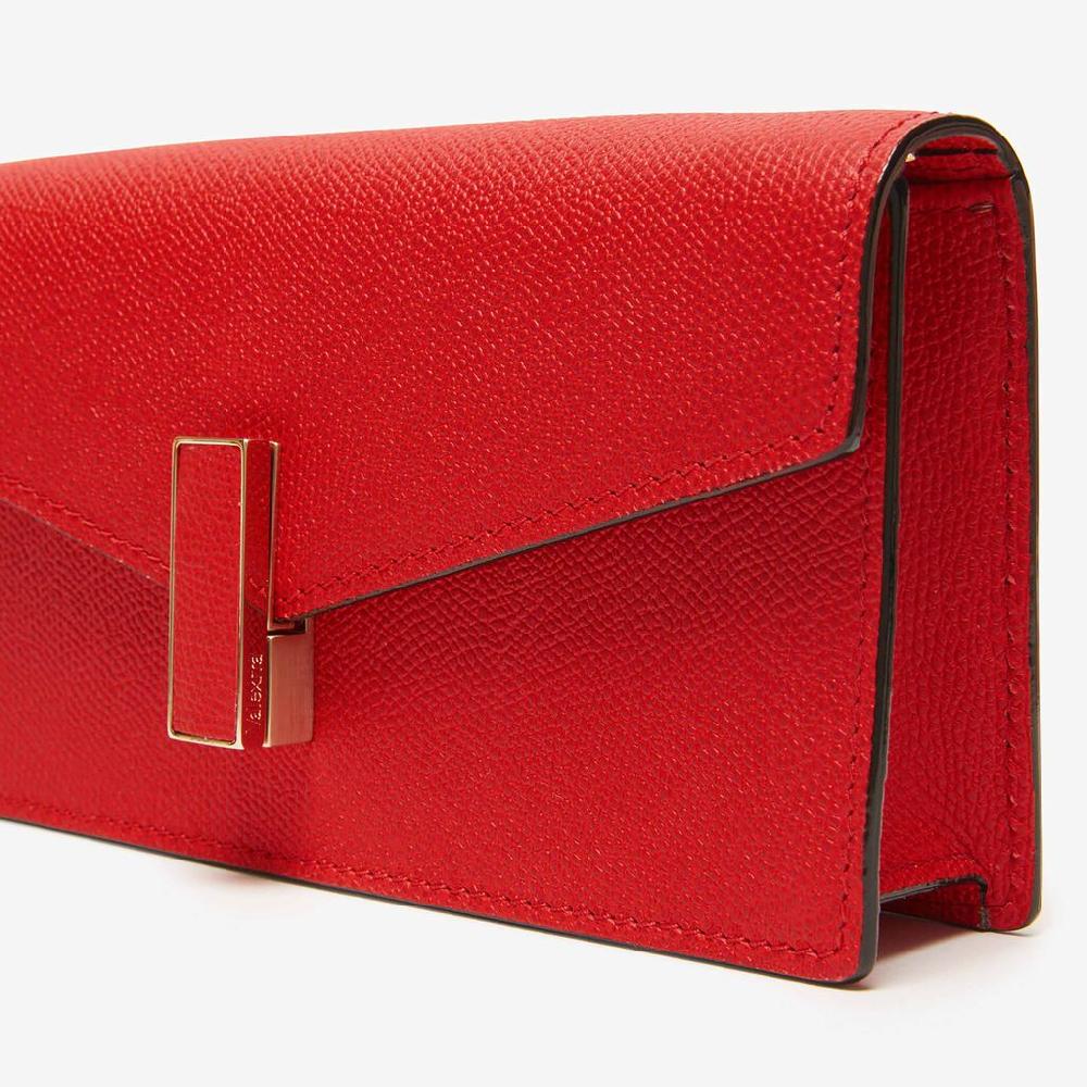 Valextra Pochette semplice e compatta in Pelle Rossa | Valextra Iside Qualità Garantita