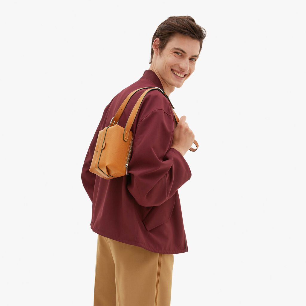 Valextra Borsa a mano Mini in Pelle Marrone | Valextra Tric Trac Negozi Online
